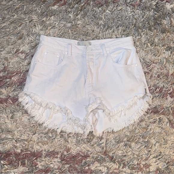 ONETEASPOON white denim cutoff shorts 26 - Picture 1 of 4